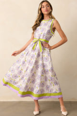 All In Due Time Cotton Lavender Floral Maxi Dress