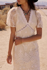Maxene Embroidered Midi Dress - FINAL SALE