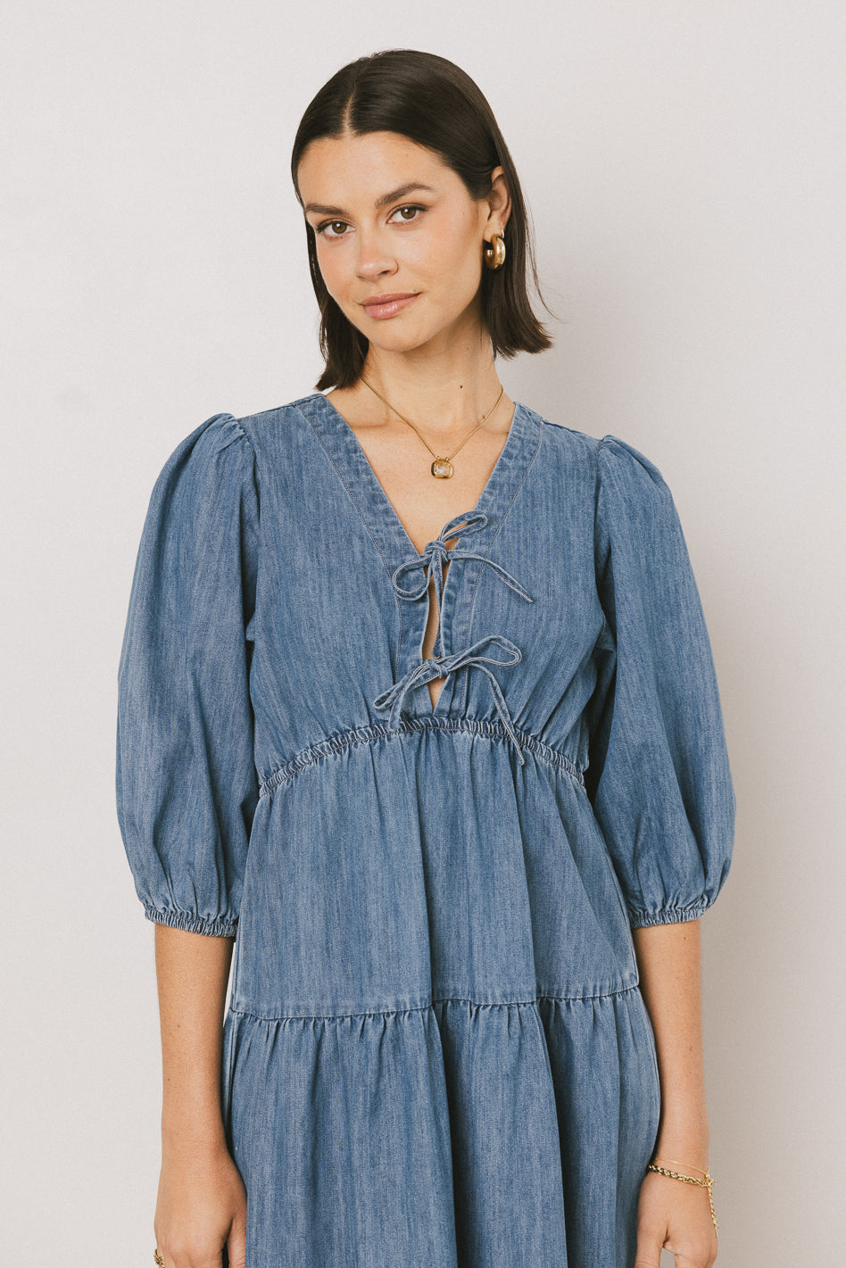 Nadia Midi Dress in Light Wash