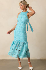 It's A New Day Horizon Blue Floral Embroidered Maxi Dress