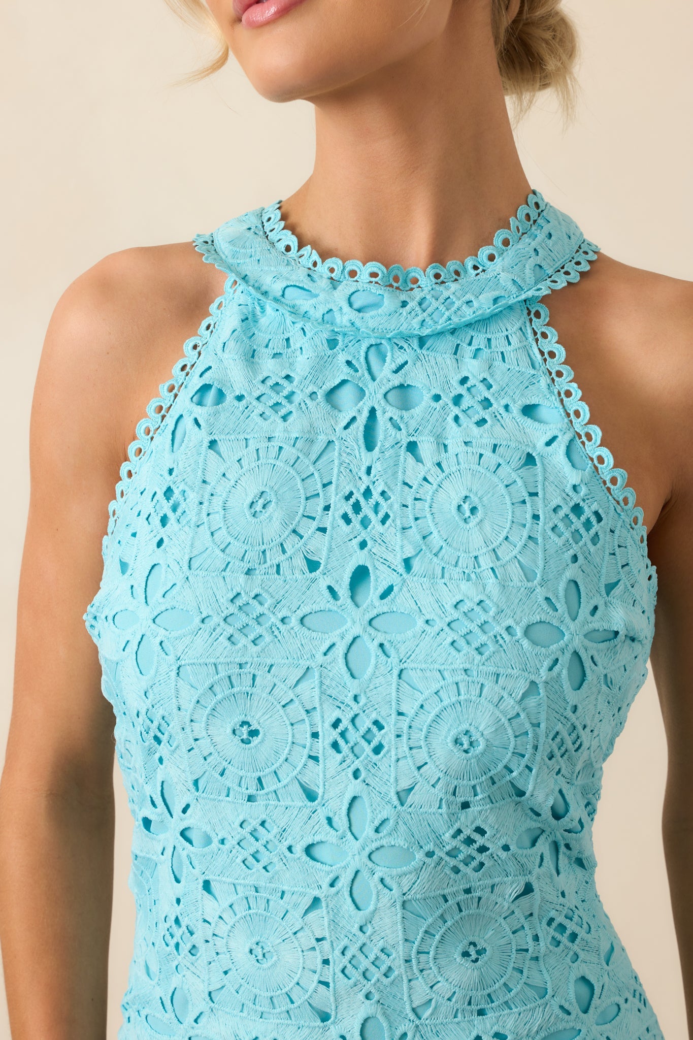It's A New Day Horizon Blue Floral Embroidered Maxi Dress