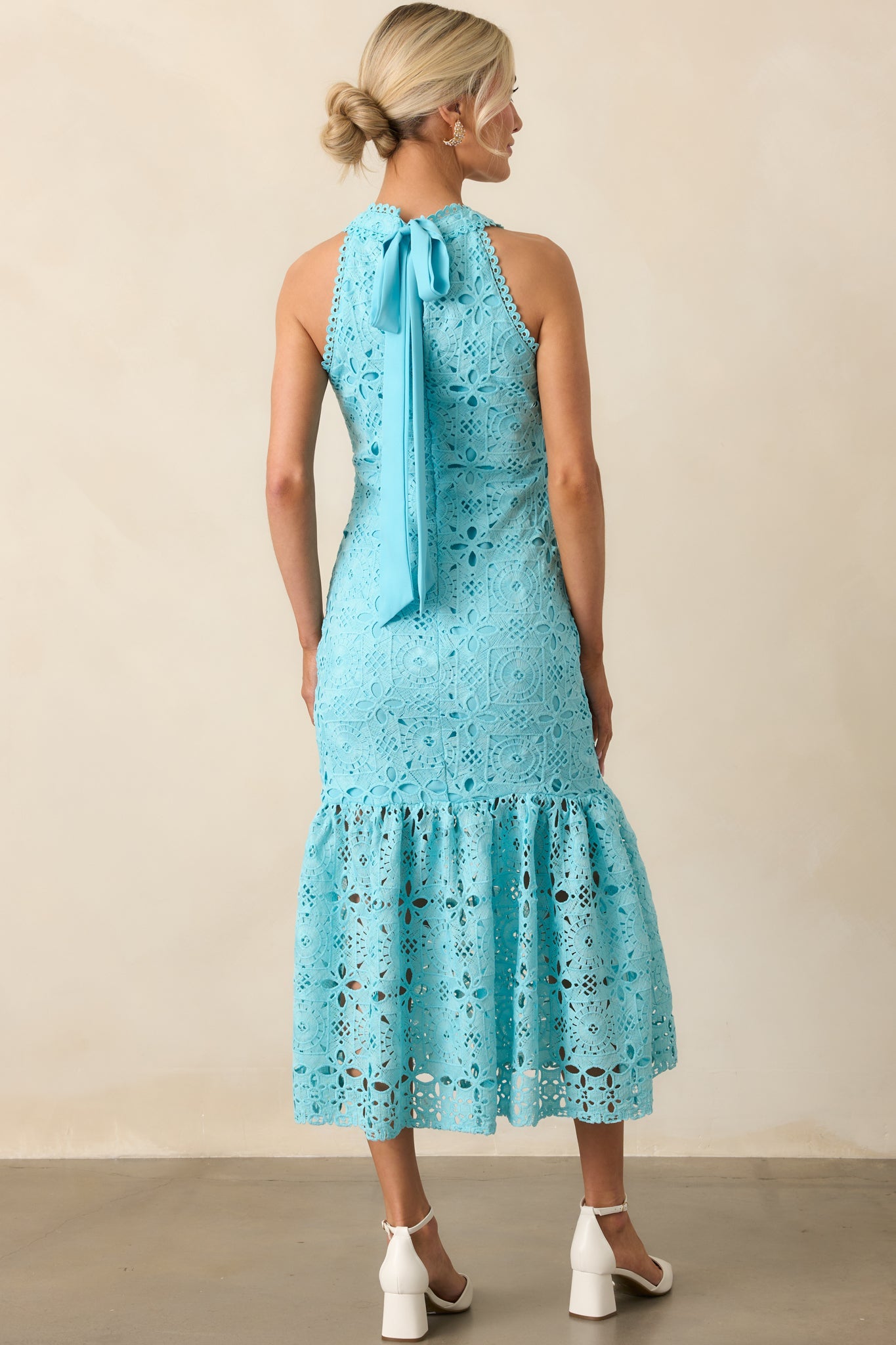 It's A New Day Horizon Blue Floral Embroidered Maxi Dress