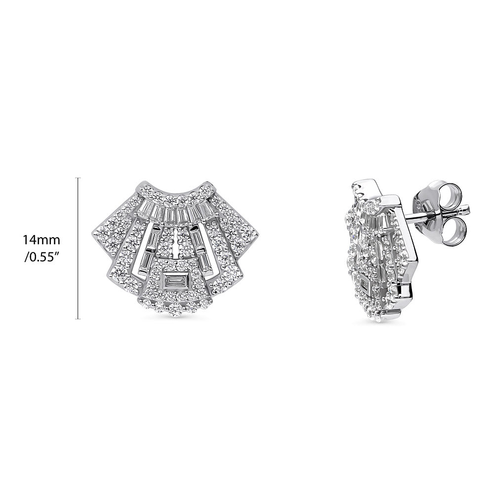 Vintage Inspired Art Deco CZ Set in Sterling Silver