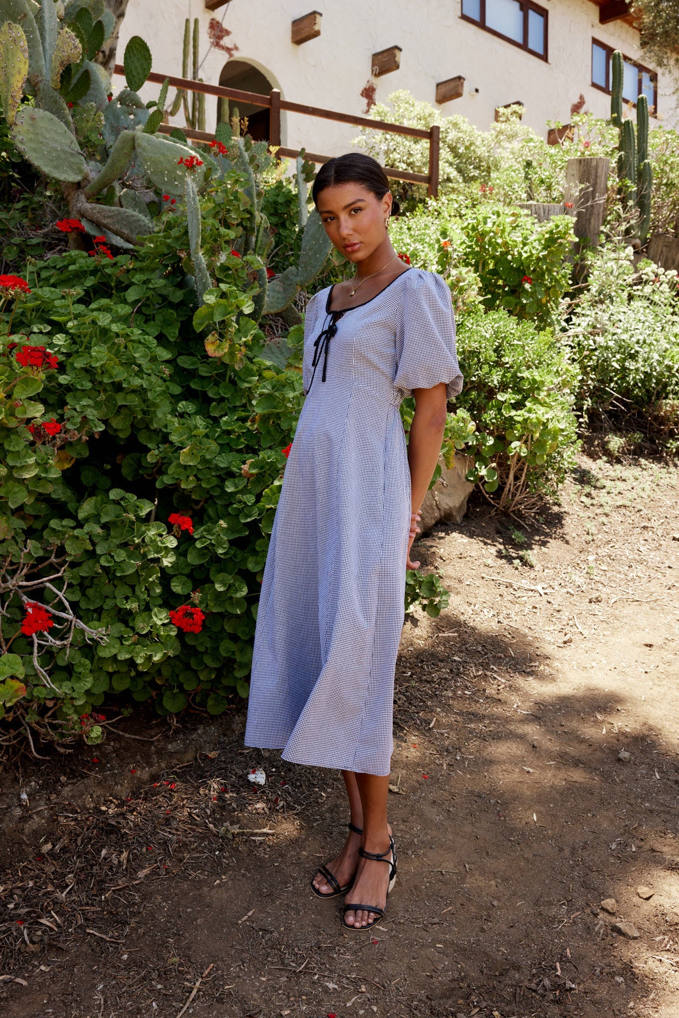 Lilia Gingham Maxi Dress
